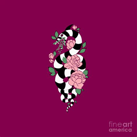 Beetlejuice Sandworm Floral Drawing by Violet Laksmiwati - Fine Art America