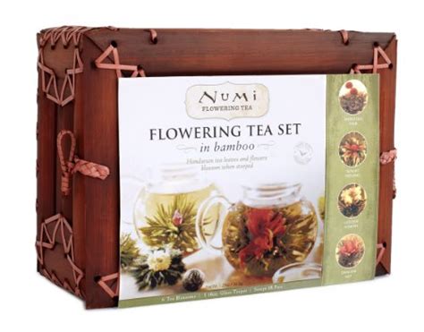 Numi Organic Tea Flowering Gift Set in Handcrafted Mahogany Bamboo ...