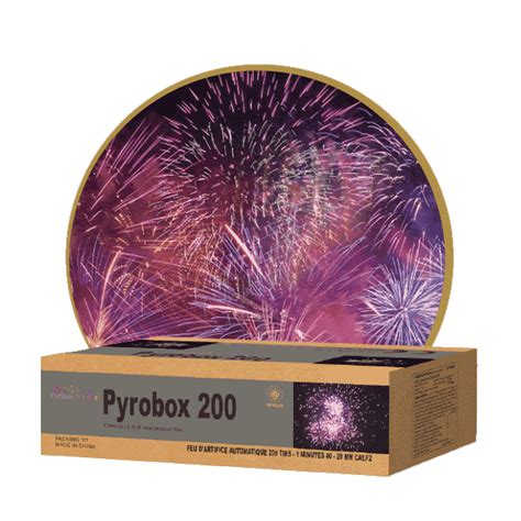 Feu d'artifice Pyrobox 200 automatique, 200 projectiles en 2 minutes