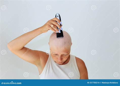 Consequences of Chemotherapy. Shaving Hair on the Head with a Razor ...