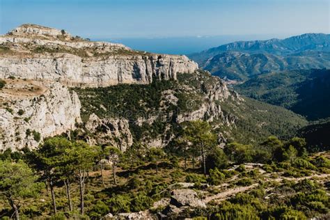 Catalonia mountain range. stock image. Image of clear - 123218155