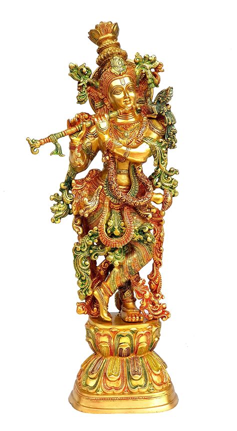 Buy Esplanade - Brass Krishna Krishan Murti Idol Statue Sculpture (29 ...