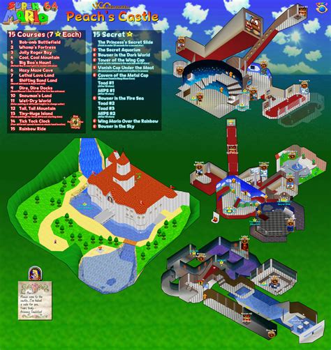 Super Mario 64 | Peach's Castle Map by VGCartography on DeviantArt