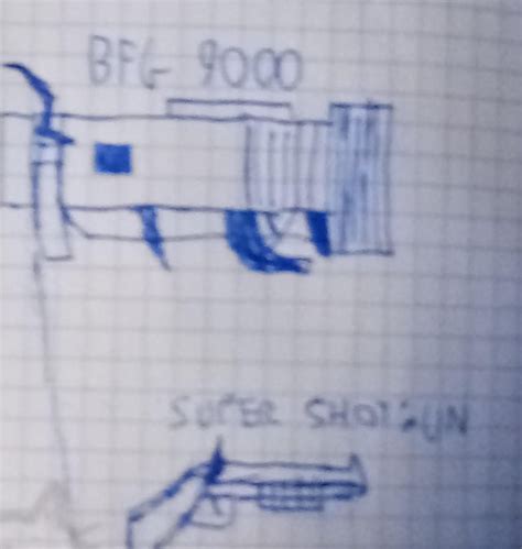 Which one looks better? (Classic Doom weapons drawn at school by memory ...