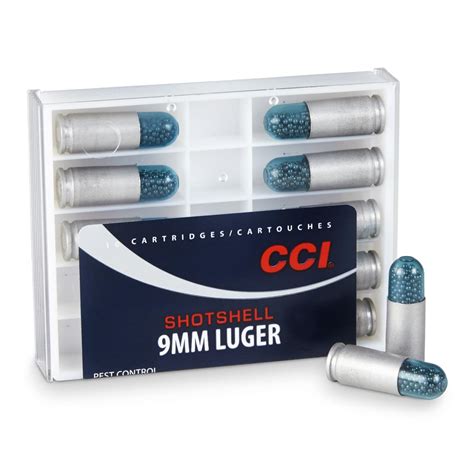 CCI Shotshell, 9mm Luger, 12 Shot, 53 Grain, 10 Rounds - 9480, 9mm Ammo ...