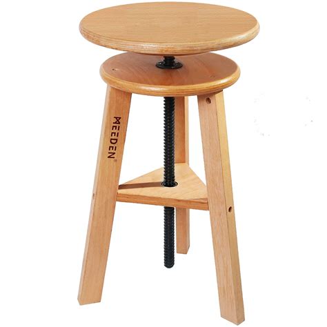 MEEDEN Wooded Drafting Stool with Adjustable Height,Artist Stool,Wood ...