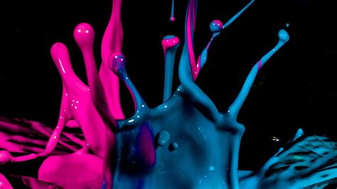 Pink Blue Paint Splash Abstract, HD wallpaper | Peakpx