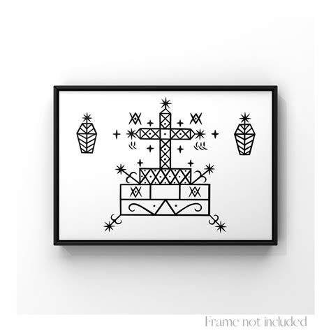 Veve Baron Samedi Voodoo Symbol Print Loa of the Dead Sigil New Orleans ...