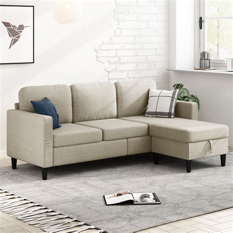 MUZZ Sectional Sofa with Movable Ottoman, Free Combination Sectional ...