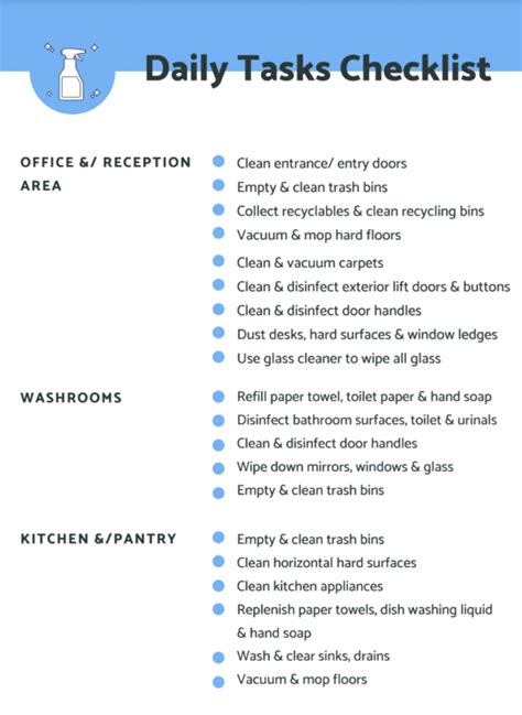 Professional Office Cleaning Checklist - Abba