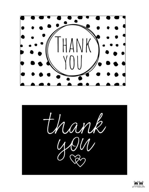 Foldable Free Printable Thank You Cards Black And White - Printable ...