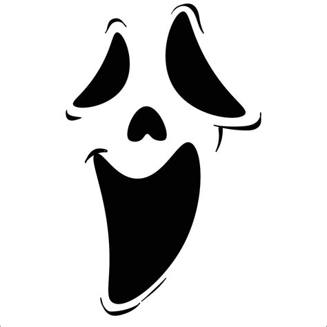 Happy Ghost Face Template Printable | Ghost faces, Halloween stencils ...