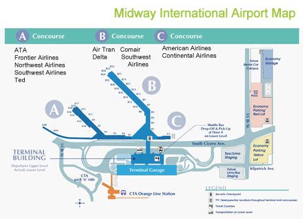 Midway airport map : Terminal services - ground transportation