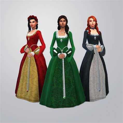 Commission 02 : Anne Boleyn’s Dress | Sims 4 dresses, Sims 4 mods ...