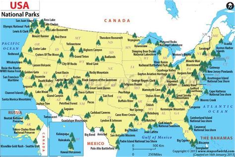 US National Parks Map | Map of US National Parks | Us national parks ...