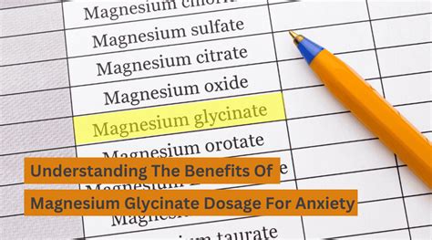 Understanding The Benefits Of Magnesium Glycinate Dosage For Anxiety ...