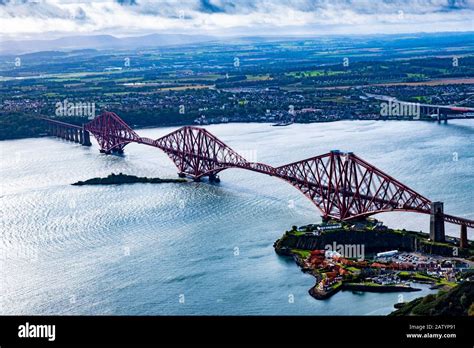 Aerial view of Forth Bridge Stock Photo - Alamy