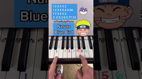 Naruto Blue Bird Piano Easy Tutorial With Numbers #Shorts #piano - YouTube