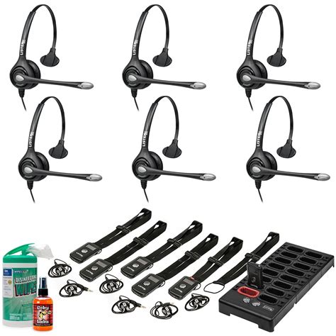 Wireless Headset Two-Way Intercom Team Communication System - 6 Person