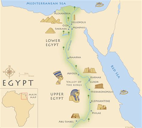 Ancient Egyptian Nile River Map