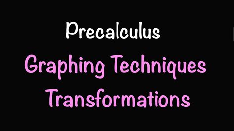 Precalculus: Graphing Techniques-Tranformations (Video #9) | Math with ...