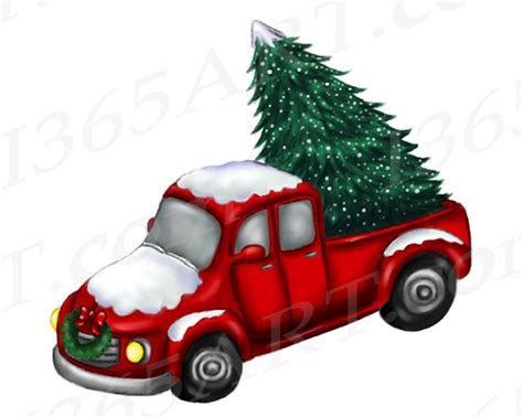 Buy 3 Get 1 Free Christmas Truck Clipart Merry Christmas - Etsy