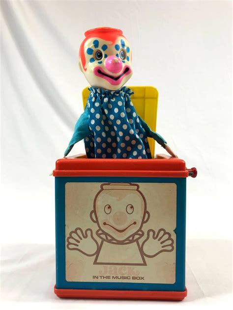 Vintage 1976 Mattel Jack In The Music Box Wind Up Musical Clown Toy ...