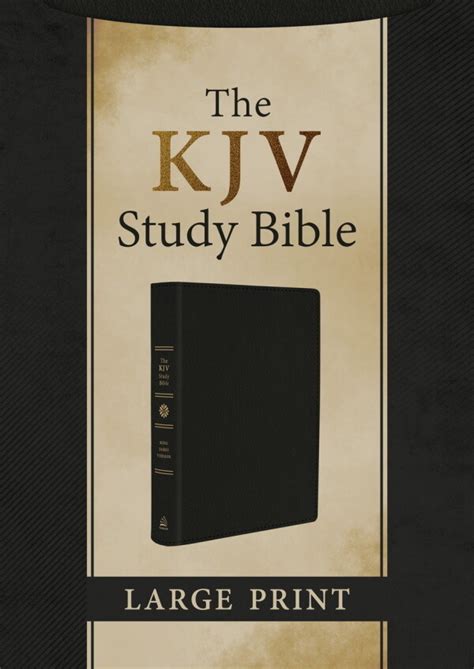 KJV Large Print Study Bible, Genuine Leather, Black