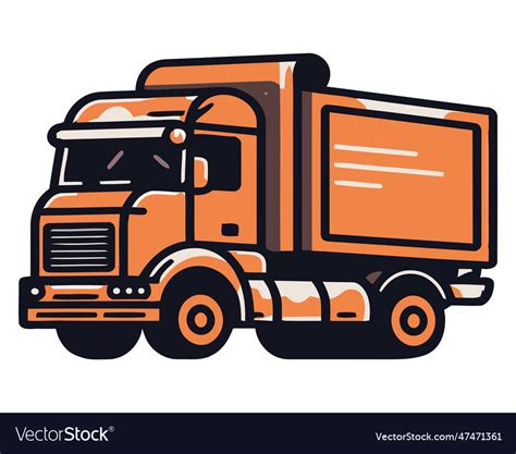 Orange truck Royalty Free Vector Image - VectorStock