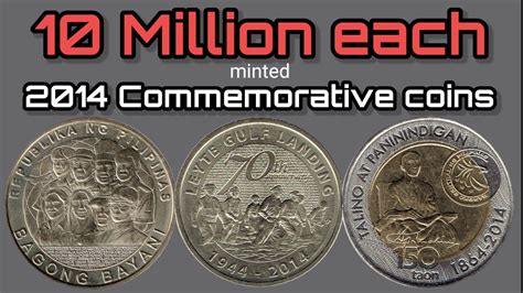 Philippine coins 2014 commemorative coins - 10 million minted each ...