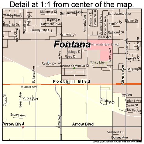 Fontana California Street Map 0624680