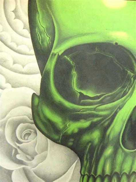 Green skull | Skull art, Skull and bones, Skull