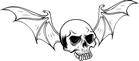 Premium Vector | Hand drawn vampire skull with bat wings halloween ...