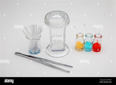 Chemistry of thin layer chromatography with plate, solvent and samples ...