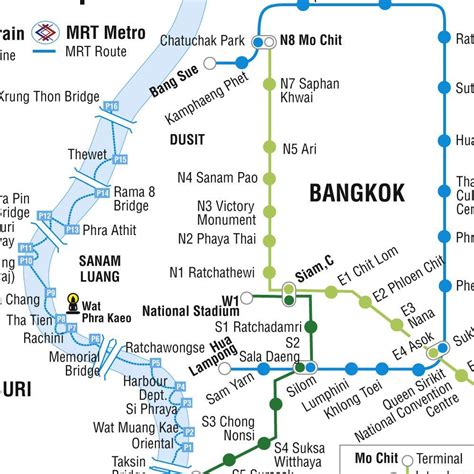 Bangkok airport metro map - Map of bangkok metro and skytrain (Thailand)