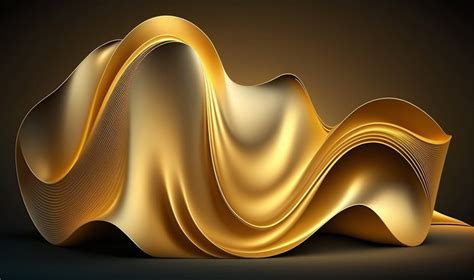 Abstract Background With 3D Wave Bright Gold Backgrounds | PNG Free ...