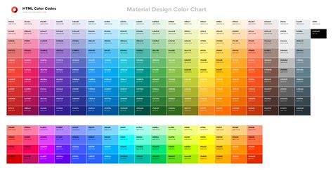 Color Chart — HTML Color Codes