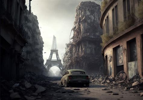 Premium Photo | Apocalyptic view of destroyed paris post apocalypse ...