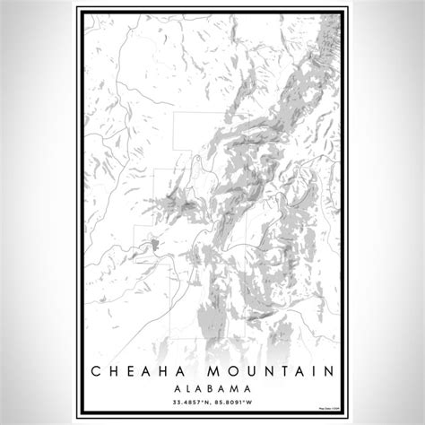 Cheaha Mountain - Alabama Map Print in Classic — JACE Maps