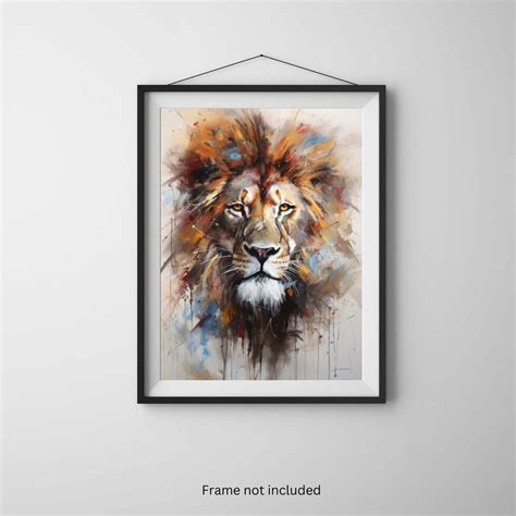 Lion Abstract Wall Art Lion Abstract Wall Decor Lion Printed - Etsy