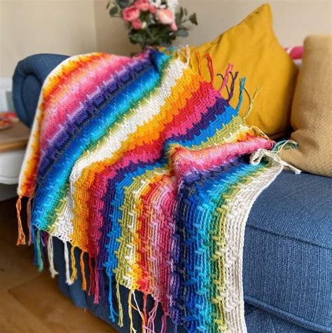 Rainbow Splash - Free Overlay Mosaic Crochet Blanket Pattern | HanJan ...