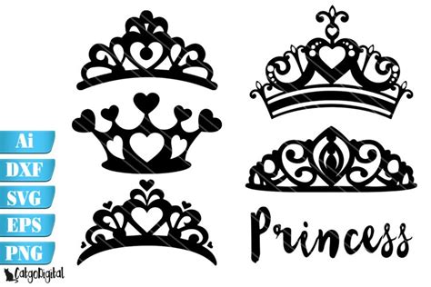 457 Princess Tiara Svg Cut Files Bundle 73Mb