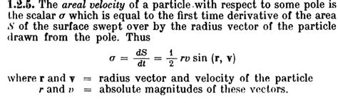 Areal velocity formula