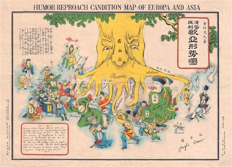 Unrecorded anthropomorphic map from the Russo Japanese War - Rare ...