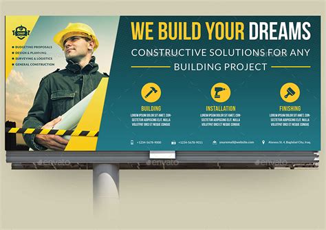 Construction Business Billboard Template Vol4, Print Templates ...