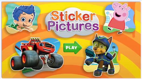 Nick Jr Sticker Pictures Game For Kids - YouTube