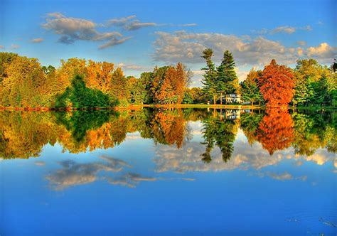 HD wallpaper: Amazing Lake Reflection, lovely, cabin, reflections ...