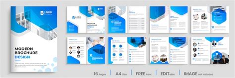 Premium Vector | Modern brochure template design with blue gradient ...