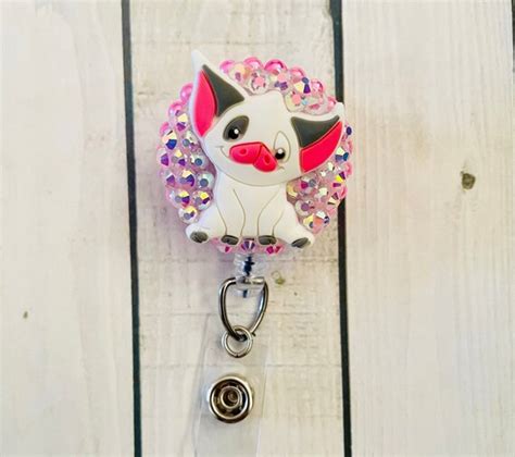 Cute piggy themed badge reel | Etsy