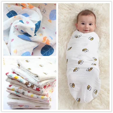 Muslin Cotton Baby Receiving Blankets Infant Baby Swaddles For Newborn ...